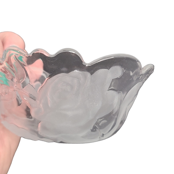 Aderia Glass Made In Japan Rose Bowls Set of 2 Frosted Glass Bowls Dishes - Picture 4 of 12